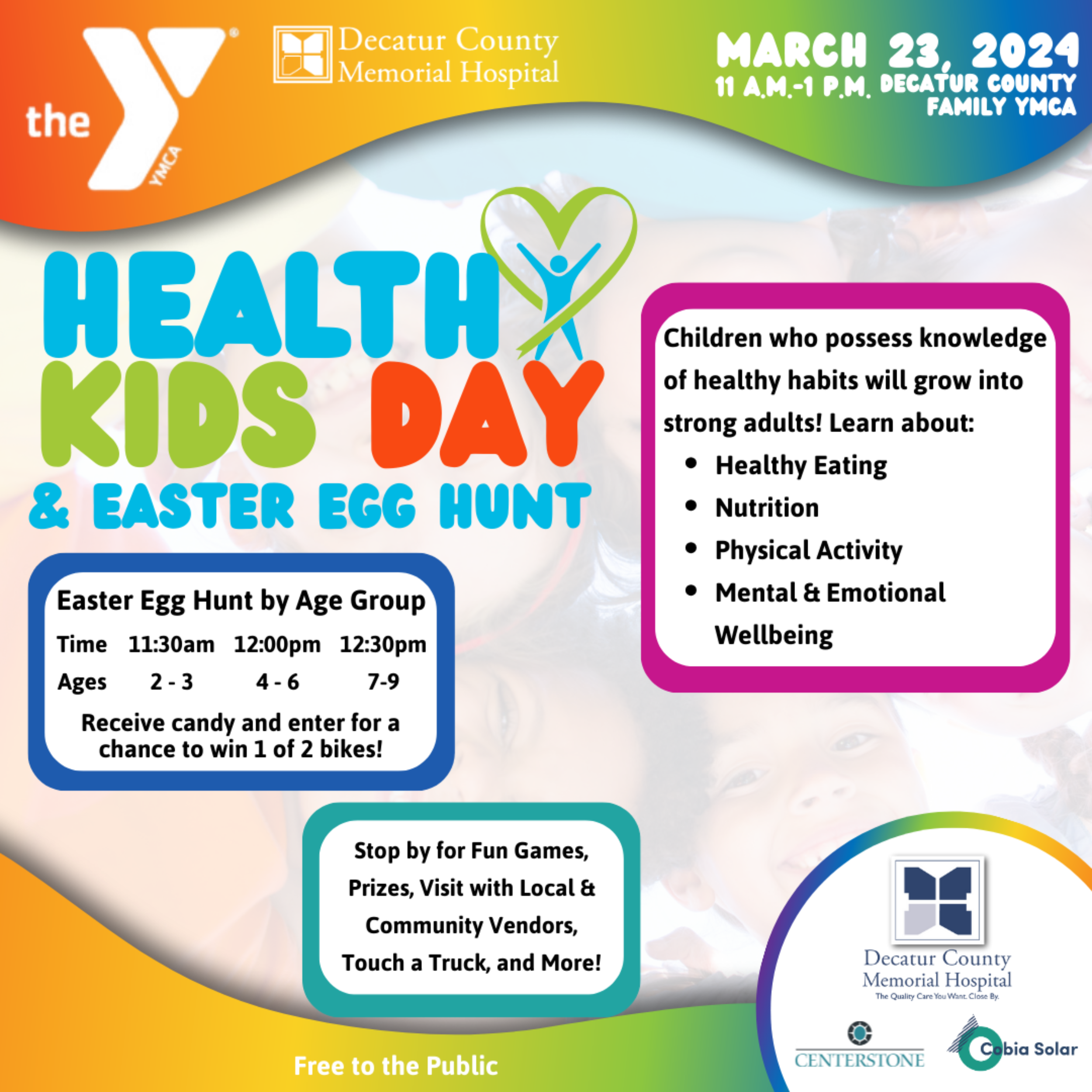 YMCA and Decatur County Memorial Hospital Health Kids day & Easter Egg Hunt